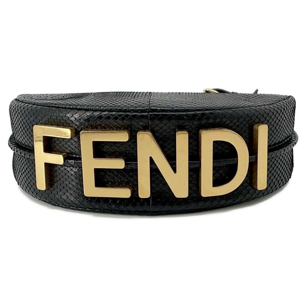 Fendi Shoulder Bag Graffiti Small Python One Black - image 3